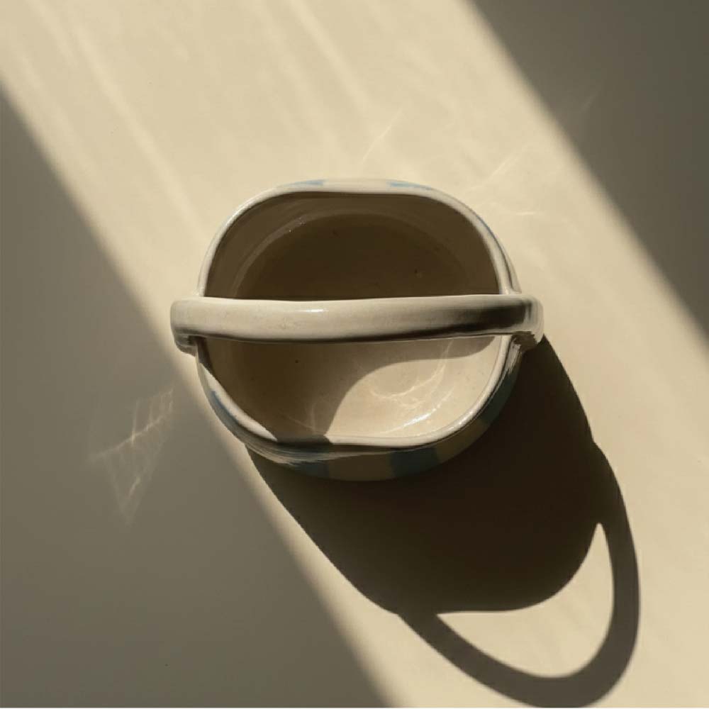 Striped fruit basket